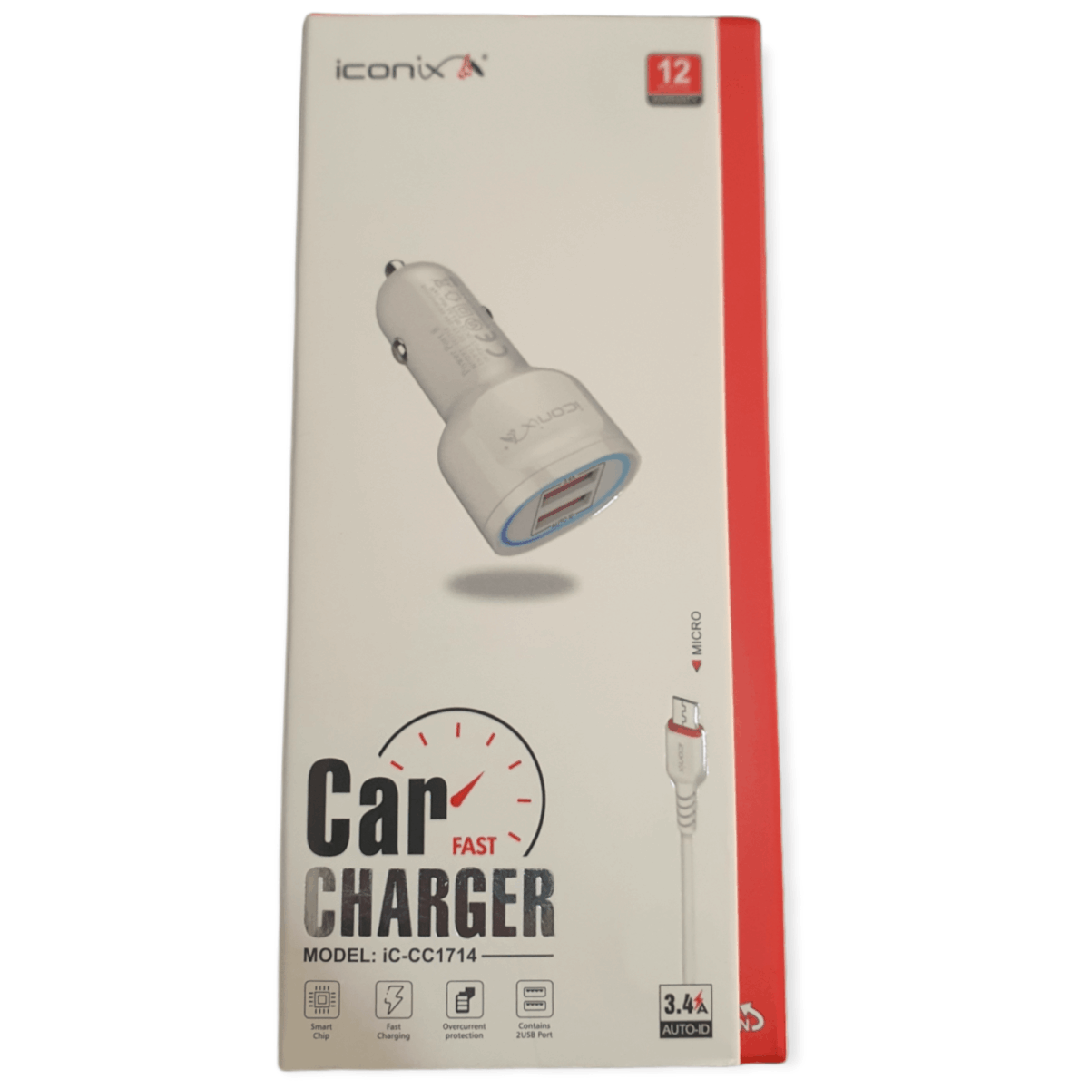 Chargeur voiture ICONIX IC-CC1714 micro USB – Image 2