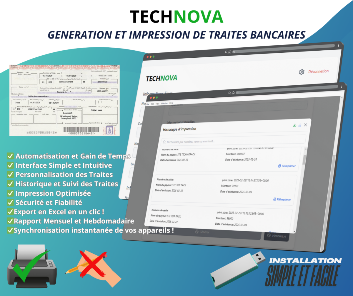 Kembyela - Logiciel d'Impression de Traites Bancaires – Image 3